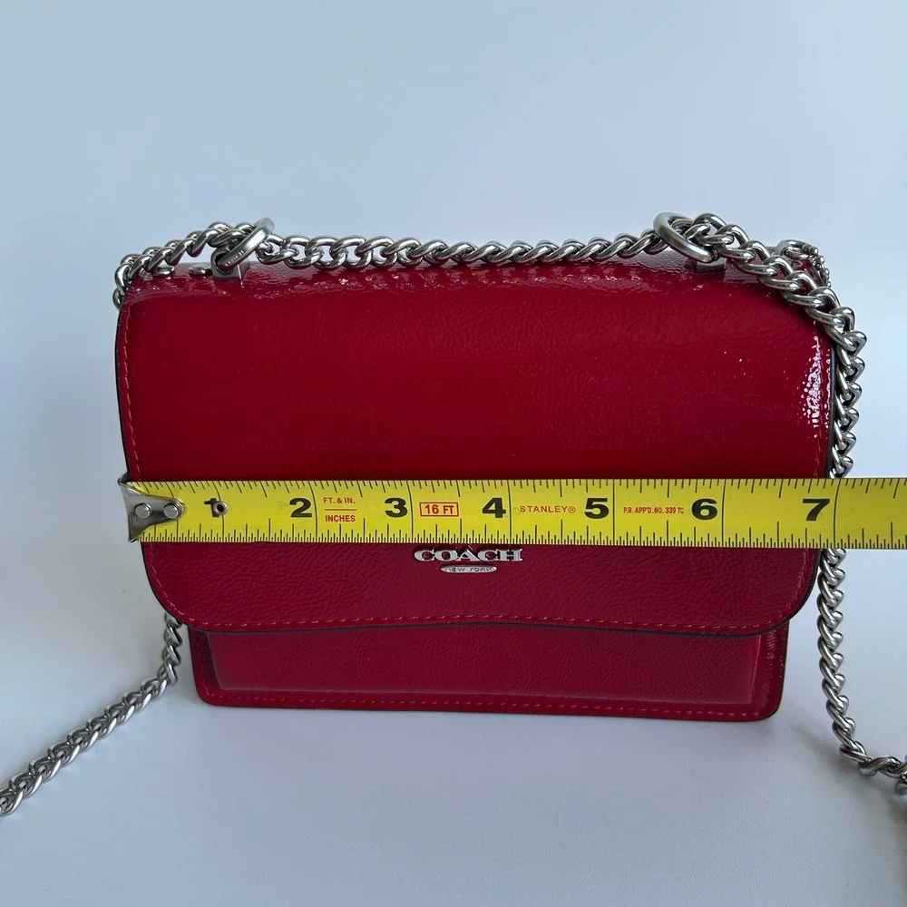 Coach Mini Klare Red Patent Leather Crossbody Bag Excellent
